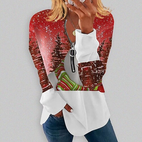 Women's Sweatshirt Pullover Basic Zipper 12300-red 12298-orange 12296-green Snowman Christmas V Neck Long Sleeve S M L XL XXL 3XL
Women's Sweatshirt Pullover Basic Zipper 12300-red 12298-orange 12296-green Snowman Christmas V Neck Long Sleeve S M L XL XXL 3XL
