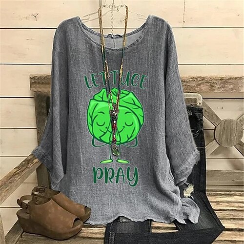 Women's Plus Size Tops Blouse Shirt Graphic Letter Print Long Sleeve Crewneck Casual Daily Vacation Polyester Winter Fall Gray
Women's Plus Size Tops Blouse Shirt Graphic Letter Print Long Sleeve Crewneck Casual Daily Vacation Polyester Winter Fall Gray