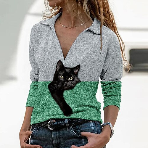 Women's Shirt Green Blue Purple Floral Geometric Print Long Sleeve Casual Holiday Streetwear Shirt Collar Regular Floral Geometric 3D Cat S
Women's Shirt Green Blue Purple Floral Geometric Print Long Sleeve Casual Holiday Streetwear Shirt Collar Regular Floral Geometric 3D Cat S