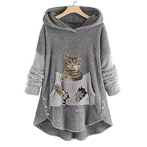 Women's Fleece Hoodie Green Pink Grey Hooded Cat 3D Front Pocket Print Casual Streetwear 3D Print Fleece Active Pullover Fuzzy Clothing Apparel Hoodies Sweatshirts / Fleece lined
Women's Fleece Hoodie Green Pink Grey Hooded Cat 3D Front Pocket Print Casual Streetwear 3D Print Fleece Active Pullover Fuzzy Clothing Apparel Hoodies Sweatshirts / Fleece lined