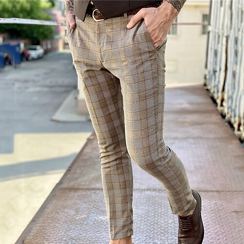 Men's Joggers Trousers Casual Pants Plaid Dress Pants Chino Pants Pocket Plaid Checkered Lattice Casual Daily Streetwear Fashion Classic Dark Gray Brown
Men's Joggers Trousers Casual Pants Plaid Dress Pants Chino Pants Pocket Plaid Checkered Lattice Casual Daily Streetwear Fashion Classic Dark Gray Brown