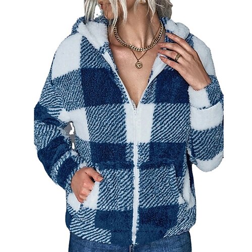 Women's Sherpa jacket Fleece Jacket Teddy Coat Warm Breathable Outdoor Daily Wear Vacation Going out Pocket Print Zipper Hoodie Casual Lady Comfortable Plush Plaid Regular Fit Outerwear Long Sleeve
Women's Sherpa jacket Fleece Jacket Teddy Coat Warm Breathable Outdoor Daily Wear Vacation Going out Pocket Print Zipper Hoodie Casual Lady Comfortable Plush Plaid Regular Fit Outerwear Long Sleeve