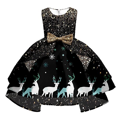 Kids Girls' Christmas Party Dress Elk Gradient A Line Dress Christmas Gifts Ruffle Crewneck Black Knee-length Sleeveless Elegant Beautiful Dresses Christmas Winter Fall Regular Fit 2-13 Years
Kids Girls' Christmas Party Dress Elk Gradient A Line Dress Christmas Gifts Ruffle Crewneck Black Knee-length Sleeveless Elegant Beautiful Dresses Christmas Winter Fall Regular Fit 2-13 Years