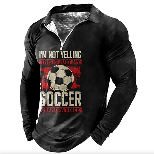 Men's Collar Polo Shirt Golf Shirt World Cup 2022 Letter Football Soccer Sports Turndown Black 3D Print Outdoor Sports Long Sleeve Zipper Print Clothing Apparel Fashion Designer Casual Breathable
Men's Collar Polo Shirt Golf Shirt World Cup 2022 Letter Football Soccer Sports Turndown Black 3D Print Outdoor Sports Long Sleeve Zipper Print Clothing Apparel Fashion Designer Casual Breathable