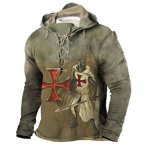 Men's Unisex Pullover Hoodie Sweatshirt Pullover Brown Hooded Knights Templar Graphic Prints Cross Lace up Print Casual Daily Sports 3D Print Streetwear Designer Casual Spring & Fall Clothing Apparel
Men's Unisex Pullover Hoodie Sweatshirt Pullover Brown Hooded Knights Templar Graphic Prints Cross Lace up Print Casual Daily Sports 3D Print Streetwear Designer Casual Spring & Fall Clothing Apparel