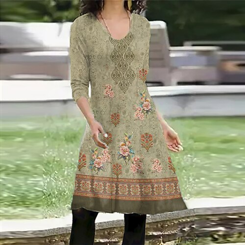 Women's Casual Dress T Shirt Dress Tee Dress Green Long Sleeve Floral Pocket Print Winter Fall V Neck Vacation Casual Fall Dress Loose Fit 2022 S M L XL XXL 3XL / Winter Dress
Women's Casual Dress T Shirt Dress Tee Dress Green Long Sleeve Floral Pocket Print Winter Fall V Neck Vacation Casual Fall Dress Loose Fit 2022 S M L XL XXL 3XL / Winter Dress