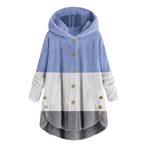 Women's Shirt Fleece Shirts Green Blue Pink Color Block Button Long Sleeve Casual Basic Hooded Long S
Women's Shirt Fleece Shirts Green Blue Pink Color Block Button Long Sleeve Casual Basic Hooded Long S