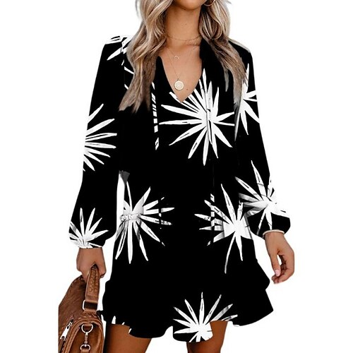 Women's Casual Dress Shift Dress Black Red Brown Long Sleeve Floral Lace up Winter Fall Autumn V Neck Modern Winter Dress Fall Dress 2022 S M L XL
Women's Casual Dress Shift Dress Black Red Brown Long Sleeve Floral Lace up Winter Fall Autumn V Neck Modern Winter Dress Fall Dress 2022 S M L XL