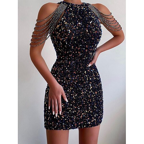 Women's Party Dress Mini Dress Black Pink Sleeveless Pure Color Sequins Spring Autumn Crew Neck Modern 2022 S M L XL XXL
Women's Party Dress Mini Dress Black Pink Sleeveless Pure Color Sequins Spring Autumn Crew Neck Modern 2022 S M L XL XXL