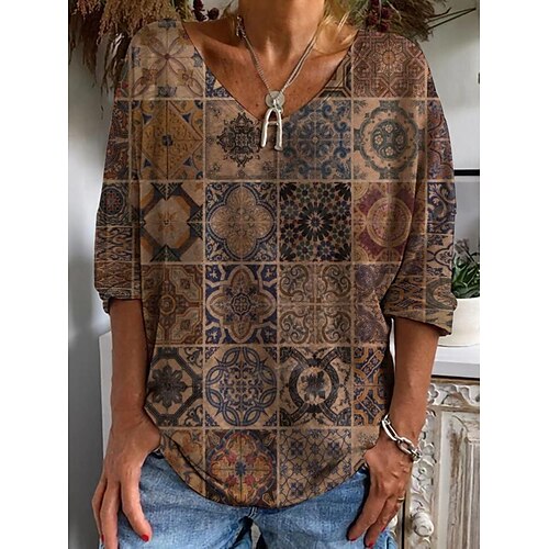 Women's Shirt Yellow Khaki Orange Graphic Print Long Sleeve Casual Basic V Neck Regular S
Women's Shirt Yellow Khaki Orange Graphic Print Long Sleeve Casual Basic V Neck Regular S