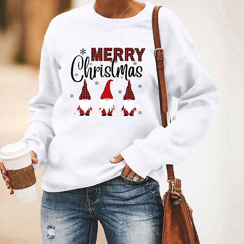Women's Pullover Christmas Black Gray White Graphic Christmas Round Neck Long Sleeve S M L XL 2XL 3XL
Women's Pullover Christmas Black Gray White Graphic Christmas Round Neck Long Sleeve S M L XL 2XL 3XL