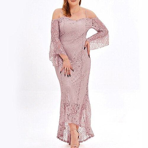 Women's Plus Size Party Dress Solid Color Off Shoulder Long Sleeve Winter Fall Elegant Formal Sexy Maxi long Dress Formal Party Dress / Sheath Dress / Lace Dress
Women's Plus Size Party Dress Solid Color Off Shoulder Long Sleeve Winter Fall Elegant Formal Sexy Maxi long Dress Formal Party Dress / Sheath Dress / Lace Dress