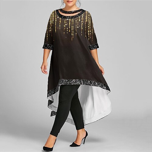 Women's Plus Size Casual Dress Color Gradient Boat Neck Half Sleeve Winter Fall Casual Maxi long Dress Vacation Going out Dress
Women's Plus Size Casual Dress Color Gradient Boat Neck Half Sleeve Winter Fall Casual Maxi long Dress Vacation Going out Dress