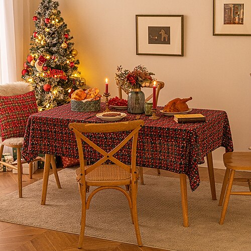 Christmas Tablecloth Rectangle Table Cloth Cover Washable Wrinkle Resistant Holiday Tablecloths for Christmas Family Gathering, Dining Room Table
Christmas Tablecloth Rectangle Table Cloth Cover Washable Wrinkle Resistant Holiday Tablecloths for Christmas Family Gathering, Dining Room Table
