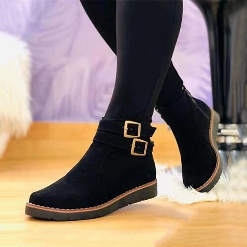 Women's Boots Outdoor Office Daily Plus Size Booties Ankle Boots Winter Buckle Flat Heel Round Toe Casual Walking Shoes PU Leather Zipper Solid Colored Light Brown Black Light Blue
Women's Boots Outdoor Office Daily Plus Size Booties Ankle Boots Winter Buckle Flat Heel Round Toe Casual Walking Shoes PU Leather Zipper Solid Colored Light Brown Black Light Blue