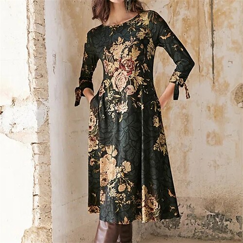 Femme manche longue Hiver Automne Imprimer Floral Col Ras du Cou robe hiver robe automne 2022 Noir S M L XL 2XL 3XL
Femme manche longue Hiver Automne Imprimer Floral Col Ras du Cou robe hiver robe automne 2022 Noir S M L XL 2XL 3XL
