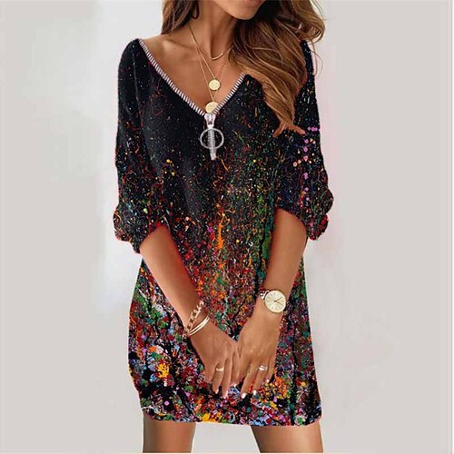 Women's Sweatshirt Dress Winter Dress Black Long Sleeve Color Gradient Zipper Print Winter Fall V Neck Vacation Casual Fall Dress Loose Fit 2022 S M L XL XXL 3XL
Women's Sweatshirt Dress Winter Dress Black Long Sleeve Color Gradient Zipper Print Winter Fall V Neck Vacation Casual Fall Dress Loose Fit 2022 S M L XL XXL 3XL