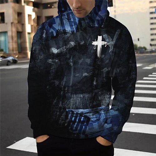 Men's Pullover Hoodie Sweatshirt Blue Hooded Graphic Prints Cross Print Daily Sports 3D Print Basic Streetwear Designer Spring Fall Clothing Apparel Hoodies Sweatshirts Long Sleeve
Men's Pullover Hoodie Sweatshirt Blue Hooded Graphic Prints Cross Print Daily Sports 3D Print Basic Streetwear Designer Spring Fall Clothing Apparel Hoodies Sweatshirts Long Sleeve