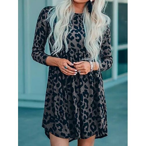 Women's Casual Dress Shift Dress Black Long Sleeve Leopard Print Winter Fall Autumn Crew Neck Stylish Winter Dress Fall Dress 2022 S M L XL 2XL
Women's Casual Dress Shift Dress Black Long Sleeve Leopard Print Winter Fall Autumn Crew Neck Stylish Winter Dress Fall Dress 2022 S M L XL 2XL