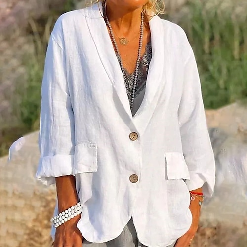 Women's Blazer Windproof Warm Outdoor Street Daily Vacation Button Pocket Single Breasted Turndown Fashion Modern Street Style Solid Color Regular Fit Outerwear Long Sleeve Winter Fall Black Blue
Women's Blazer Windproof Warm Outdoor Street Daily Vacation Button Pocket Single Breasted Turndown Fashion Modern Street Style Solid Color Regular Fit Outerwear Long Sleeve Winter Fall Black Blue