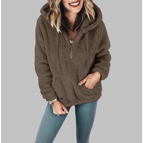 Women's Hoodie Sweatshirt Pullover Sherpa Fleece Teddy Zipper Front Pocket Pink khaki Coffee Solid Color Street Hoodie Long Sleeve Fleece S M L XL 2XL
Women's Hoodie Sweatshirt Pullover Sherpa Fleece Teddy Zipper Front Pocket Pink khaki Coffee Solid Color Street Hoodie Long Sleeve Fleece S M L XL 2XL