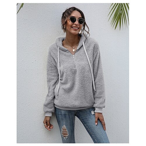 Women's Sweatshirt Pullover Sherpa Fleece Teddy Zipper Green Navy Blue Gray Solid Color Street Hoodie Long Sleeve Fleece S M L XL 2XL 3XL
Women's Sweatshirt Pullover Sherpa Fleece Teddy Zipper Green Navy Blue Gray Solid Color Street Hoodie Long Sleeve Fleece S M L XL 2XL 3XL