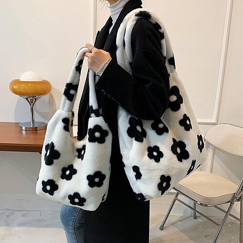 Women's Fluffy Bag Plush Bag Tote Shoulder Bag Polyester Floral Print Daily Date Office & Career Small white Large white
Women's Fluffy Bag Plush Bag Tote Shoulder Bag Polyester Floral Print Daily Date Office & Career Small white Large white