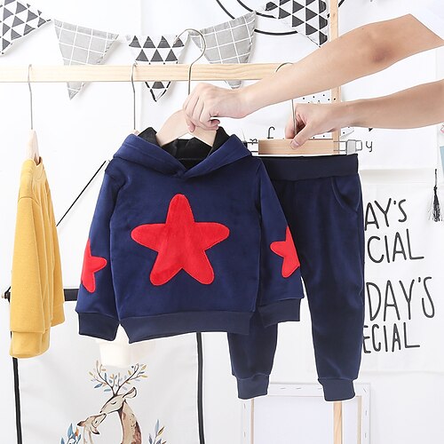 2 Pieces Toddler Boys Hoodie & Pants Outfit Star Long Sleeve Cotton Set Outdoor Fashion Daily Winter Fall 3-7 Years Black Navy Blue
2 Pieces Toddler Boys Hoodie & Pants Outfit Star Long Sleeve Cotton Set Outdoor Fashion Daily Winter Fall 3-7 Years Black Navy Blue