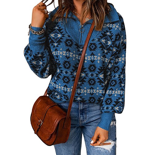Women's Pullover Sweater jumper Jumper Ribbed Knit Patchwork Zipper Floral Shirt Collar Stylish Casual Holiday Going out Winter Fall Green Khaki S M L / Long Sleeve / Regular Fit
Women's Pullover Sweater jumper Jumper Ribbed Knit Patchwork Zipper Floral Shirt Collar Stylish Casual Holiday Going out Winter Fall Green Khaki S M L / Long Sleeve / Regular Fit