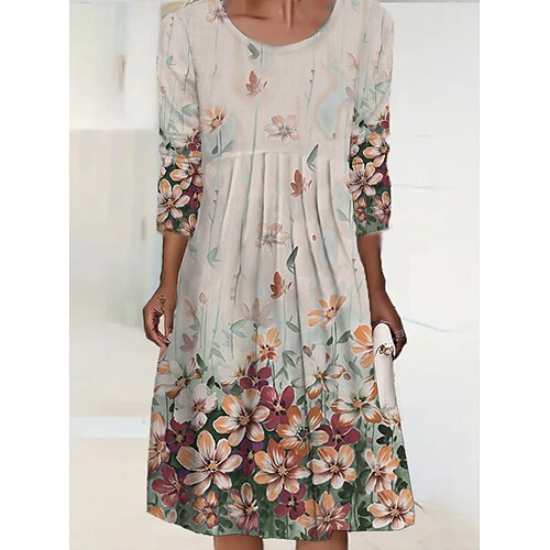 Women's Casual Dress Midi Dress White Long Sleeve Floral Print Fall Spring Crew Neck Winter Dress Fall Dress Loose Fit 2022 S M L XL 2XL 3XL 4XL 5XL 6XL
Women's Casual Dress Midi Dress White Long Sleeve Floral Print Fall Spring Crew Neck Winter Dress Fall Dress Loose Fit 2022 S M L XL 2XL 3XL 4XL 5XL 6XL