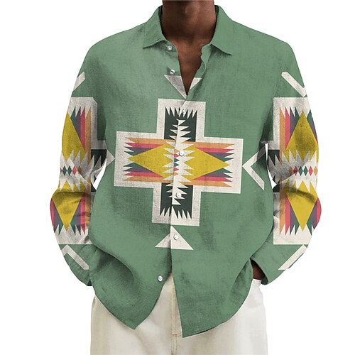 Men's Shirt Graphic Prints Geometry Turndown Green Purple 3D Print Outdoor Street Long Sleeve Button-Down Print Clothing Apparel Vintage Designer Ethnic Style Casual
Men's Shirt Graphic Prints Geometry Turndown Green Purple 3D Print Outdoor Street Long Sleeve Button-Down Print Clothing Apparel Vintage Designer Ethnic Style Casual