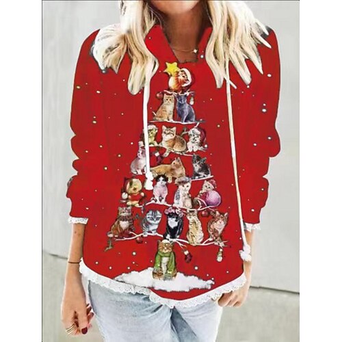 Women's Hoodie Sweatshirt Pullover Basic Blue Red Black Cat Street Hoodie Long Sleeve S M L XL 2XL 3XL
Women's Hoodie Sweatshirt Pullover Basic Blue Red Black Cat Street Hoodie Long Sleeve S M L XL 2XL 3XL
