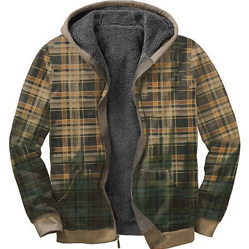 Men's Fleece Jacket Full Zip Hoodie Fleece Hoodie Sherpa Jacket Brown Hooded Graphic Prints Tartan Zipper Print Casual Daily Sports 3D Print Fleece Basic Designer Casual Fall & Winter Clothing Apparel
Men's Fleece Jacket Full Zip Hoodie Fleece Hoodie Sherpa Jacket Brown Hooded Graphic Prints Tartan Zipper Print Casual Daily Sports 3D Print Fleece Basic Designer Casual Fall & Winter Clothing Apparel
