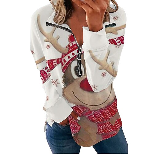 Women's Sweatshirt Christmas Zipper Red Christmas Tree Reindeer Christmas Round Neck Long Sleeve S M L XL XXL 3XL
Women's Sweatshirt Christmas Zipper Red Christmas Tree Reindeer Christmas Round Neck Long Sleeve S M L XL XXL 3XL