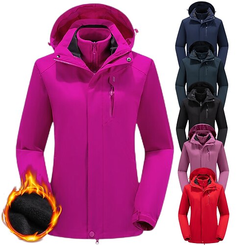 Men's Women's Hiking 3-in-1 Jackets Hiking Fleece Jacket Winter Outdoor Thermal Warm Waterproof Windproof Fleece Lining Outerwear Windbreaker Trench Coat Women-black Women-Rose Red Women-Pink Men-Red
Men's Women's Hiking 3-in-1 Jackets Hiking Fleece Jacket Winter Outdoor Thermal Warm Waterproof Windproof Fleece Lining Outerwear Windbreaker Trench Coat Women-black Women-Rose Red Women-Pink Men-Red