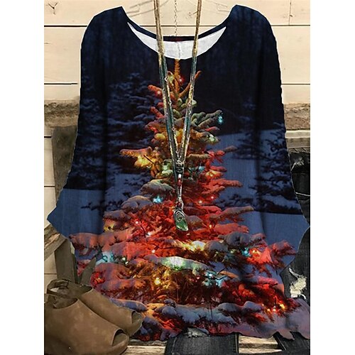 Women's Plus Size Christmas Tops Blouse Shirt Letter Santa Claus Print Long Sleeve Casual Festival Daily Polyester Winter Fall Black Blue
Women's Plus Size Christmas Tops Blouse Shirt Letter Santa Claus Print Long Sleeve Casual Festival Daily Polyester Winter Fall Black Blue
