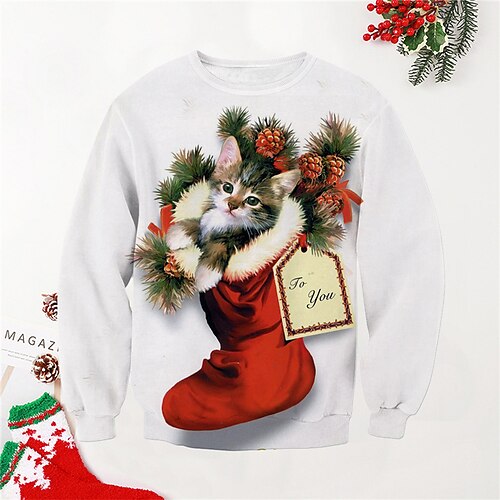 Kids Boys Christmas Sweatshirt Pullover Animal Cat Long Sleeve Crewneck Children Top Casual Sweatshirt Adorable Daily White Winter 3-12 Years
Kids Boys Christmas Sweatshirt Pullover Animal Cat Long Sleeve Crewneck Children Top Casual Sweatshirt Adorable Daily White Winter 3-12 Years