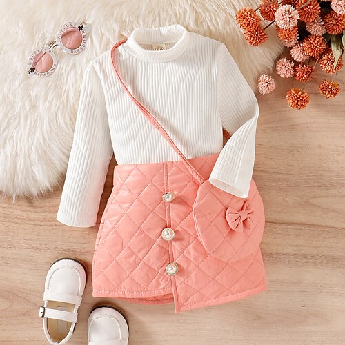 2 Pieces Toddler Girls' Solid Color Skirt & Sweater Set Long Sleeve Active Outdoor 3-7 Years Winter White
2 Pieces Toddler Girls' Solid Color Skirt & Sweater Set Long Sleeve Active Outdoor 3-7 Years Winter White