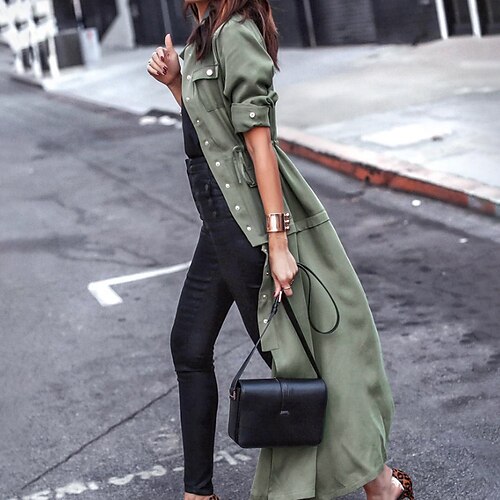 Women's Trench Coat Breathable Comfortable Outdoor Vacation Going out Park Button Pocket Single Breasted Turndown Active Fashion Comfortable Street Style Solid Color Regular Fit Outerwear Long Sleeve
Women's Trench Coat Breathable Comfortable Outdoor Vacation Going out Park Button Pocket Single Breasted Turndown Active Fashion Comfortable Street Style Solid Color Regular Fit Outerwear Long Sleeve