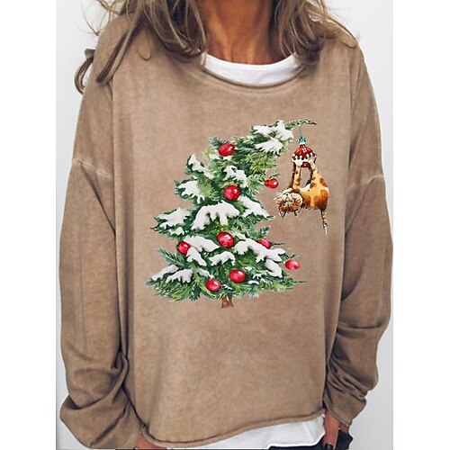 Women's Sweatshirt Pullover Basic Green Black Blue Cat Christmas Tree Christmas Round Neck Long Sleeve S M L XL 2XL 3XL
Women's Sweatshirt Pullover Basic Green Black Blue Cat Christmas Tree Christmas Round Neck Long Sleeve S M L XL 2XL 3XL