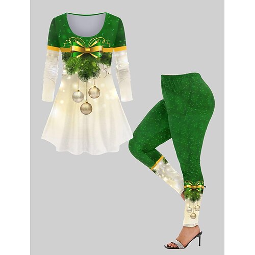 Women's Plus Size Tops Christmas Set Graphic Print Long Sleeve Crew Neck Modern Festival Daily Polyester Winter Fall Green
Women's Plus Size Tops Christmas Set Graphic Print Long Sleeve Crew Neck Modern Festival Daily Polyester Winter Fall Green