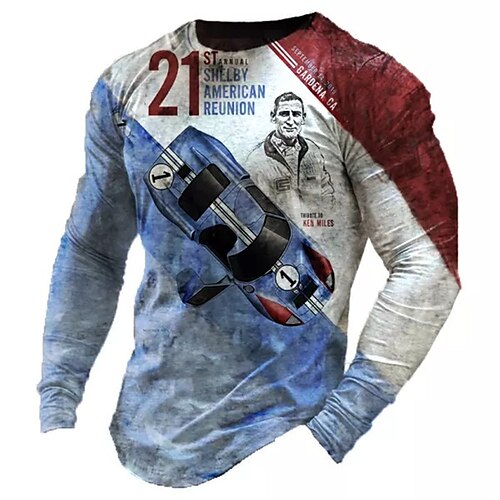 Herre T-shirt T-Shirts Grafisk Bil Rund hals Tøj 3D-udskrivning udendørs Afslappet Langærmet Trykt mønster Årgang Mode Designer
Herre T-shirt T-Shirts Grafisk Bil Rund hals Tøj 3D-udskrivning udendørs Afslappet Langærmet Trykt mønster Årgang Mode Designer