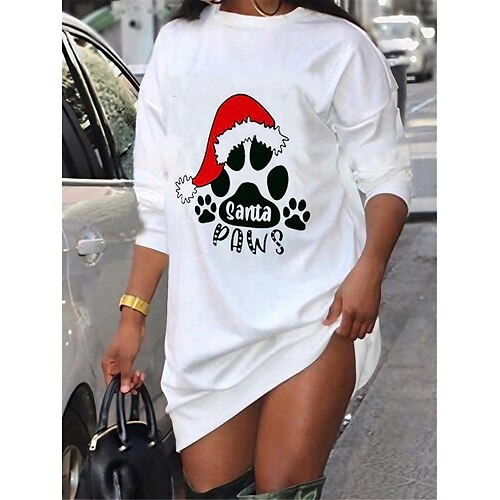 Women's Christmas Casual Dress T Shirt Dress Tee Dress Shift Dress Mini Dress White Long Sleeve Letter Print Winter Fall Autumn Crew Neck Fashion Daily Loose Fit 2022 S M L XL XXL 3XL
Women's Christmas Casual Dress T Shirt Dress Tee Dress Shift Dress Mini Dress White Long Sleeve Letter Print Winter Fall Autumn Crew Neck Fashion Daily Loose Fit 2022 S M L XL XXL 3XL