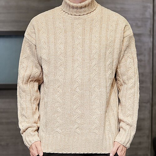 Men's Pullover Sweater Cable Knit Knitted Pure Color Turtleneck Stylish Keep Warm Daily Wear Vacation Clothing Apparel Winter Fall Black Khaki M L XL
Men's Pullover Sweater Cable Knit Knitted Pure Color Turtleneck Stylish Keep Warm Daily Wear Vacation Clothing Apparel Winter Fall Black Khaki M L XL