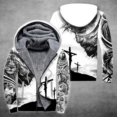 Men's Fleece Jacket Full Zip Hoodie Fleece Hoodie Sherpa Jacket Gray Hooded Lion Graphic Prints Zipper Print Sports & Outdoor Daily Sports 3D Print Fleece Streetwear Designer Casual Winter Clothing
Men's Fleece Jacket Full Zip Hoodie Fleece Hoodie Sherpa Jacket Gray Hooded Lion Graphic Prints Zipper Print Sports & Outdoor Daily Sports 3D Print Fleece Streetwear Designer Casual Winter Clothing