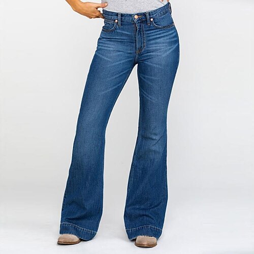 Women's Jeans Bell Bottom Denim Light Blue Black Blue High Waist Streetwear Casual Going out Casual Daily Pocket Full Length Outdoor Solid Colored XS S M L XL
Women's Jeans Bell Bottom Denim Light Blue Black Blue High Waist Streetwear Casual Going out Casual Daily Pocket Full Length Outdoor Solid Colored XS S M L XL