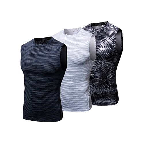 Men's Compression Tank Top 3 Pack Sleeveless Compression Clothing Casual Athleisure Spandex Breathable Quick Dry Lightweight Fitness Gym Workout Running Sportswear Activewear Solid Colored Black
Men's Compression Tank Top 3 Pack Sleeveless Compression Clothing Casual Athleisure Spandex Breathable Quick Dry Lightweight Fitness Gym Workout Running Sportswear Activewear Solid Colored Black