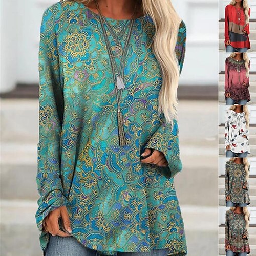 Per donna maglietta Retrò Stampe Boho Floreale Standard Primavera & Autunno grigio blu fiore bianco grigio rosso Verde Rosa
Per donna maglietta Retrò Stampe Boho Floreale Standard Primavera & Autunno grigio blu fiore bianco grigio rosso Verde Rosa