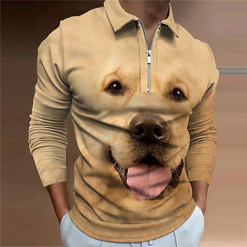 Men's Polo Shirt Golf Shirt Animal Dog Graphic Prints Turndown Yellow Gray 3D Print Outdoor Street Long Sleeve Zipper Print Clothing Apparel Fashion Designer Casual Soft
Men's Polo Shirt Golf Shirt Animal Dog Graphic Prints Turndown Yellow Gray 3D Print Outdoor Street Long Sleeve Zipper Print Clothing Apparel Fashion Designer Casual Soft