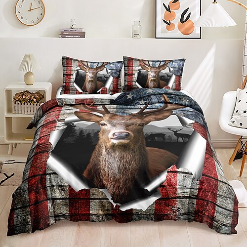 Juego de ropa de cama con funda de edredón con tótem de ciervo animal, funda de edredón con 1 funda de edredón o cobertor, 1 sábana, 2 fundas de almohada para cama doble/reina/rey (1 funda de
Juego de ropa de cama con funda de edredón con tótem de ciervo animal, funda de edredón con 1 funda de edredón o cobertor, 1 sábana, 2 fundas de almohada para cama doble/reina/rey (1 funda de